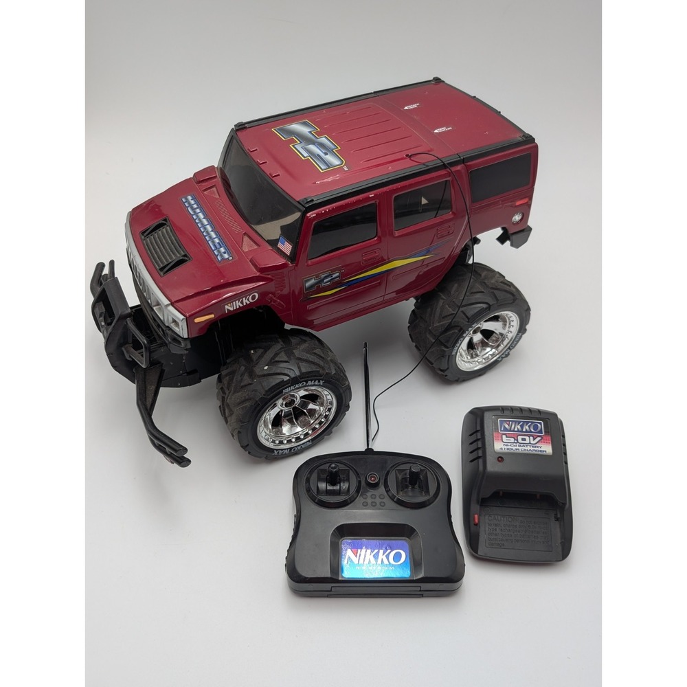 Nikko Monster Jeep Wrangler Red RC Remote & Charger - Tested Working